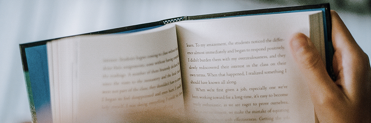 Open book Person reading book
